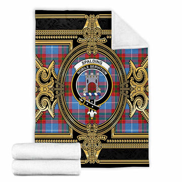 Spalding Scottish Tartan Crest Blanket Royal Stylized