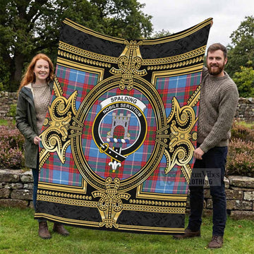 Spalding Scottish Tartan Crest Blanket Royal Stylized