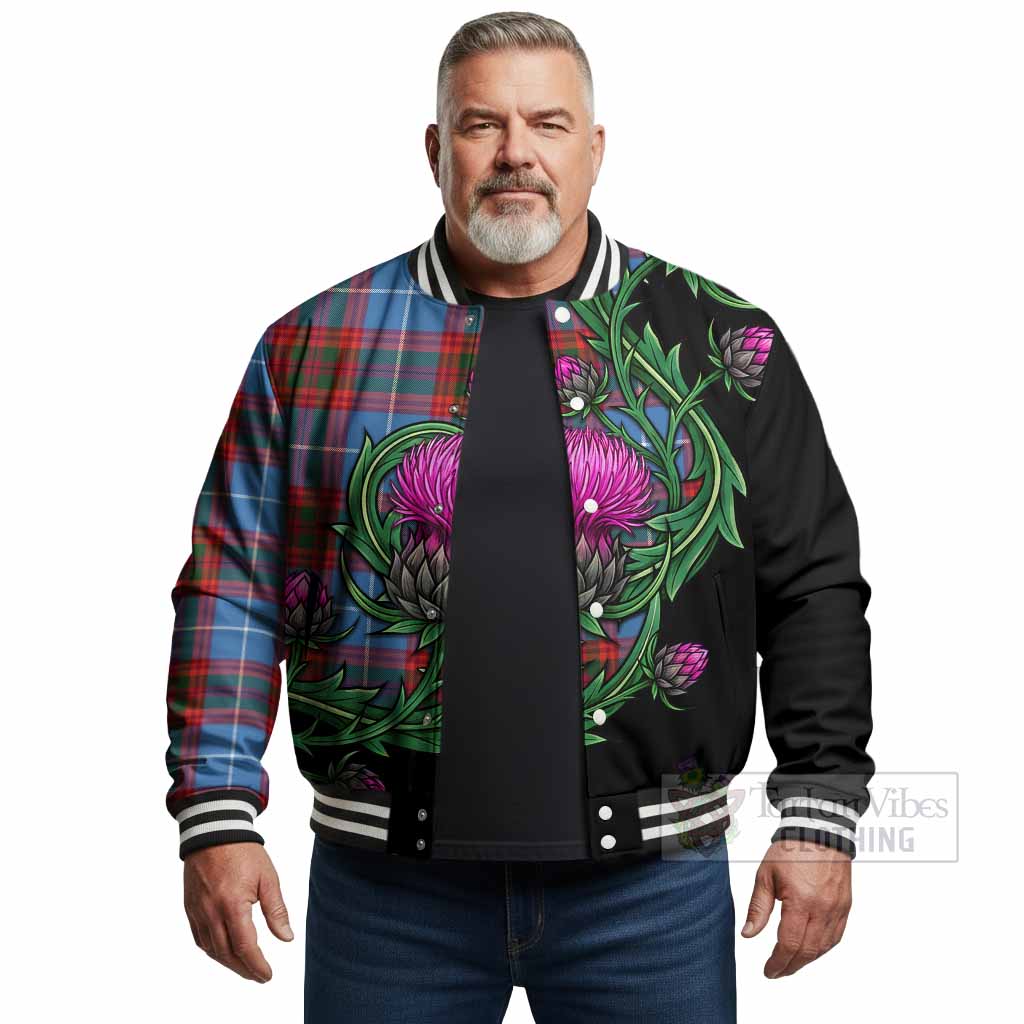 Spalding Tartan Baseball Jacket Resilient Scottish Thistle - Tartan Vibes Clothing