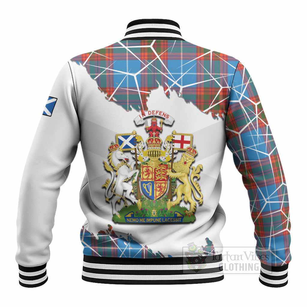 Spalding Tartan Baseball Jacket with Family Crest and Lion Rampant Grunge Style
