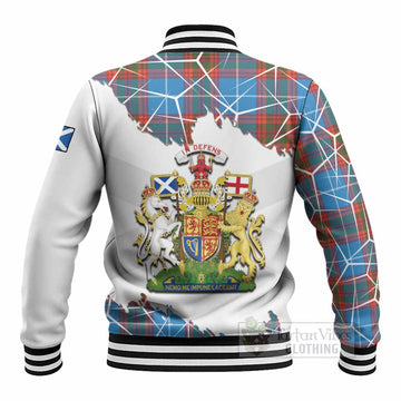 Spalding Tartan Baseball Jacket with Family Crest and Lion Rampant Grunge Style