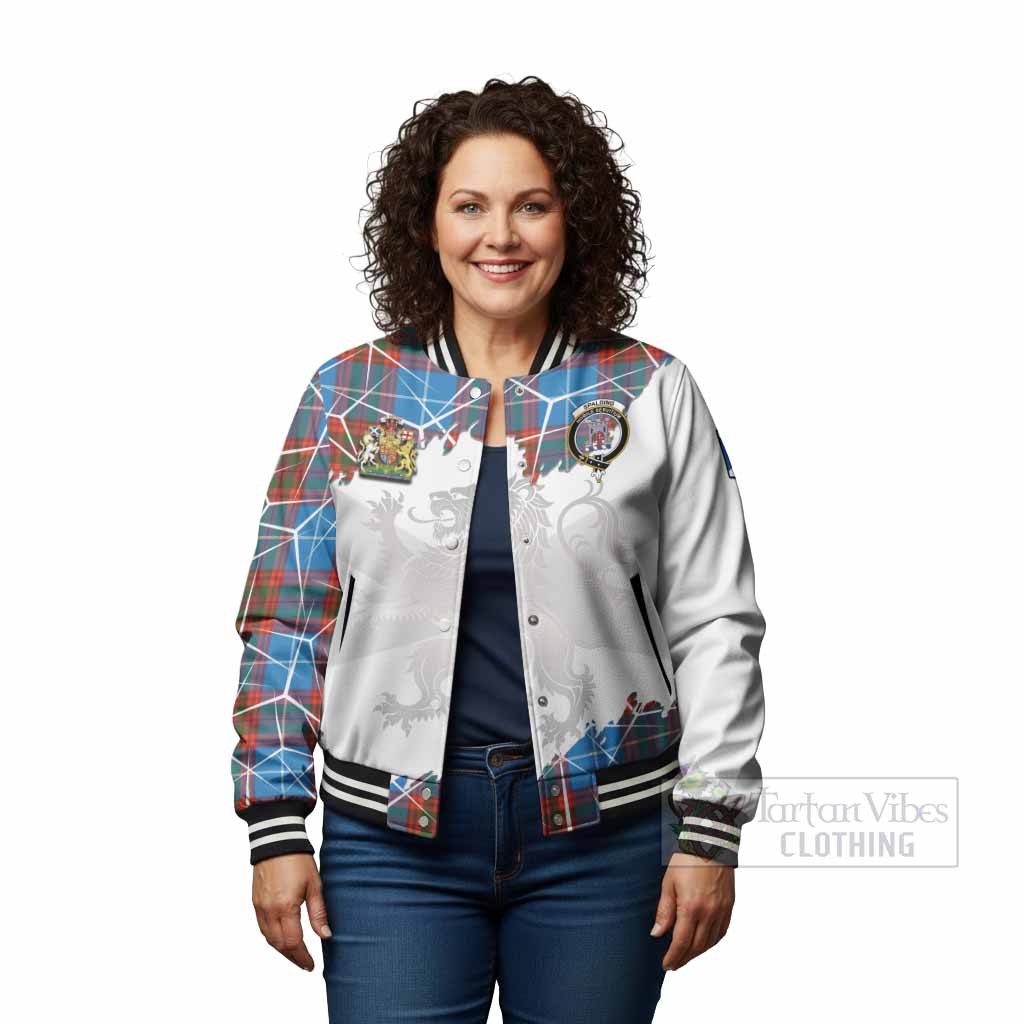 Spalding Tartan Baseball Jacket with Family Crest and Lion Rampant Grunge Style
