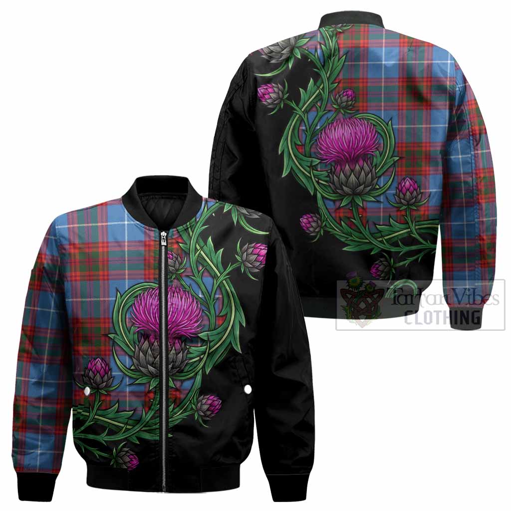 Spalding Tartan Bomber Jacket Resilient Scottish Thistle - Tartan Vibes Clothing