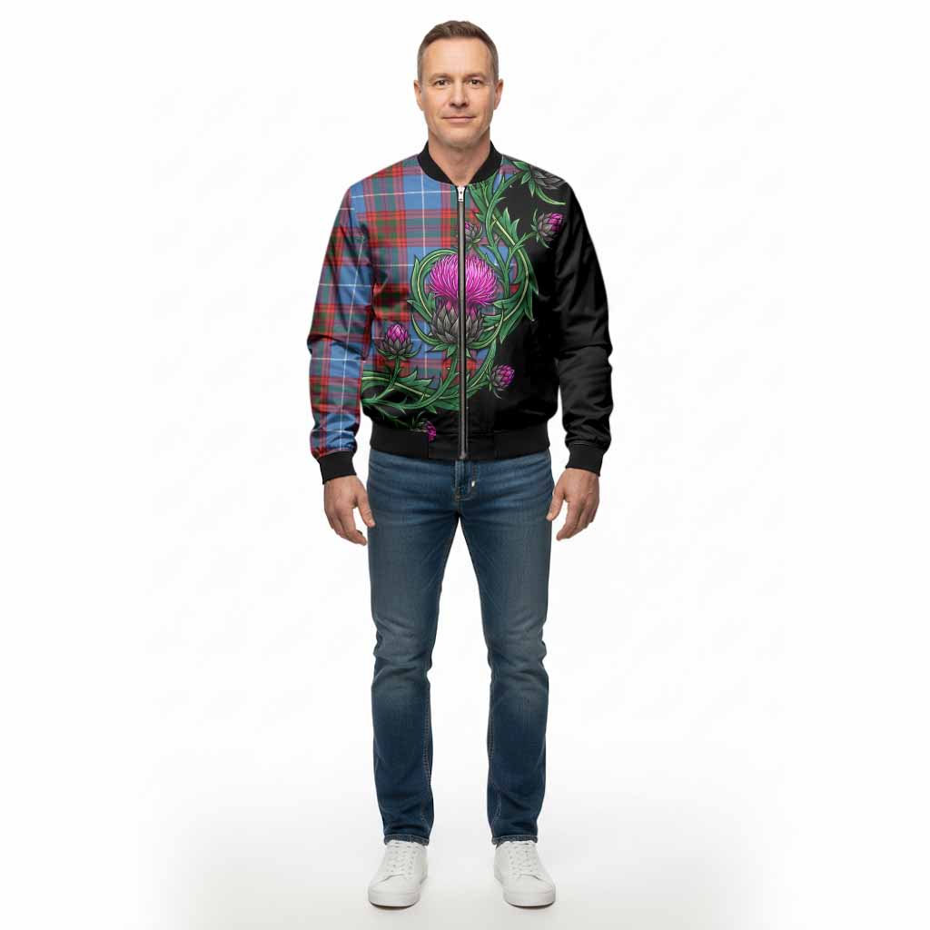 Spalding Tartan Bomber Jacket Resilient Scottish Thistle - Tartan Vibes Clothing