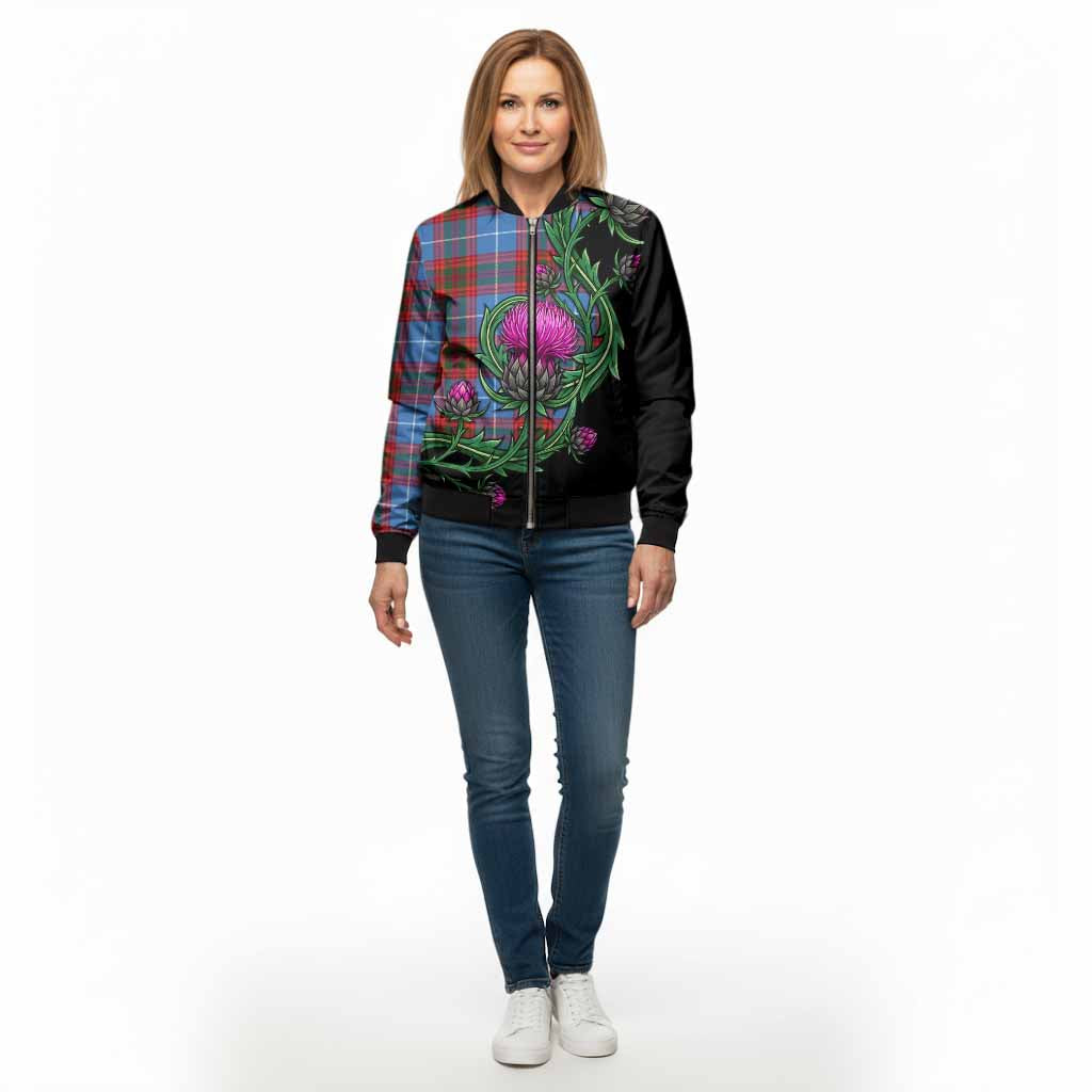 Spalding Tartan Bomber Jacket Resilient Scottish Thistle - Tartan Vibes Clothing