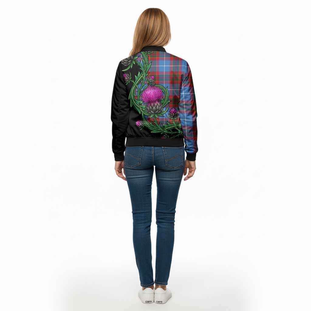 Spalding Tartan Bomber Jacket Resilient Scottish Thistle - Tartan Vibes Clothing