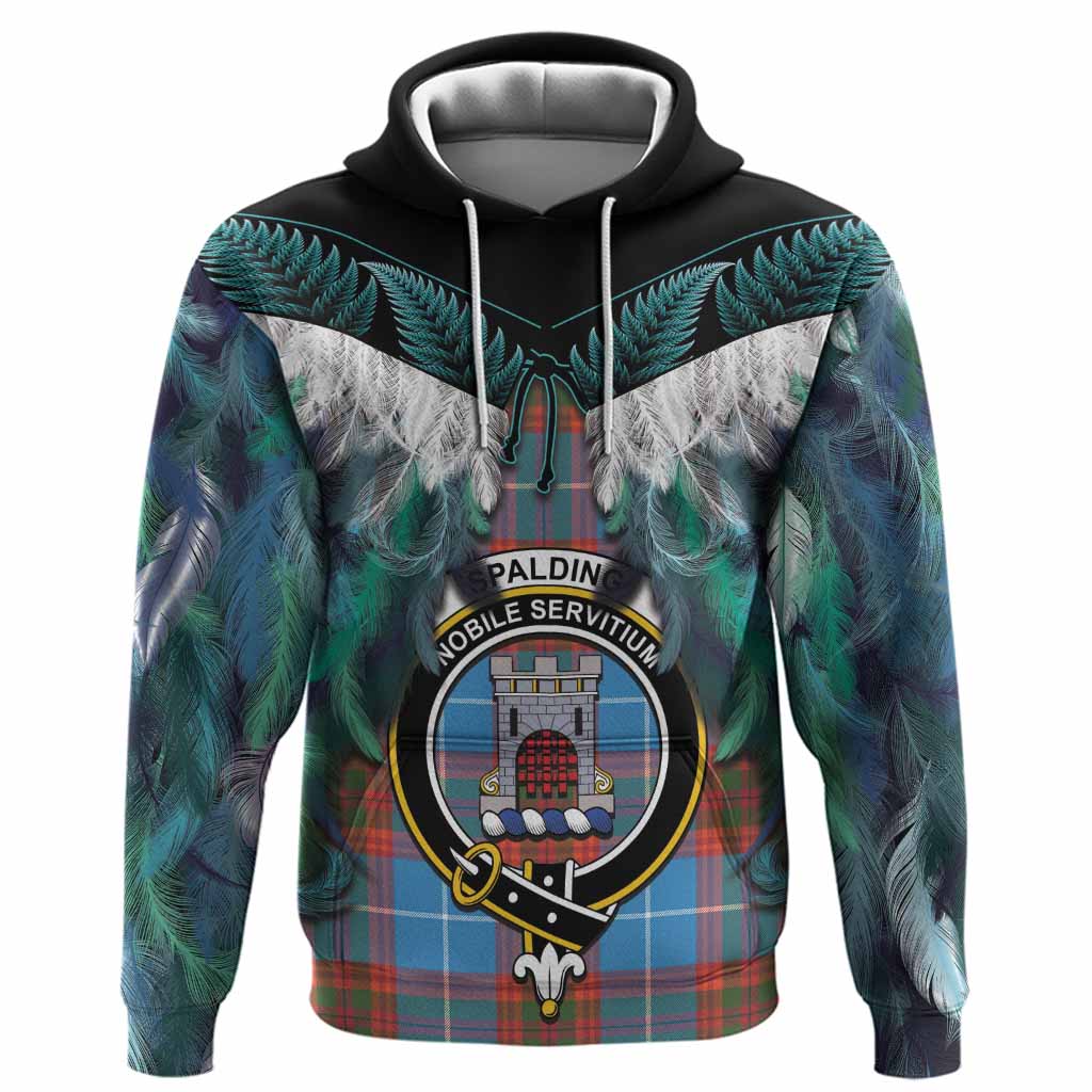 Spalding Tartan Crest Hoodie New Zealand Maori Korowai Cloak