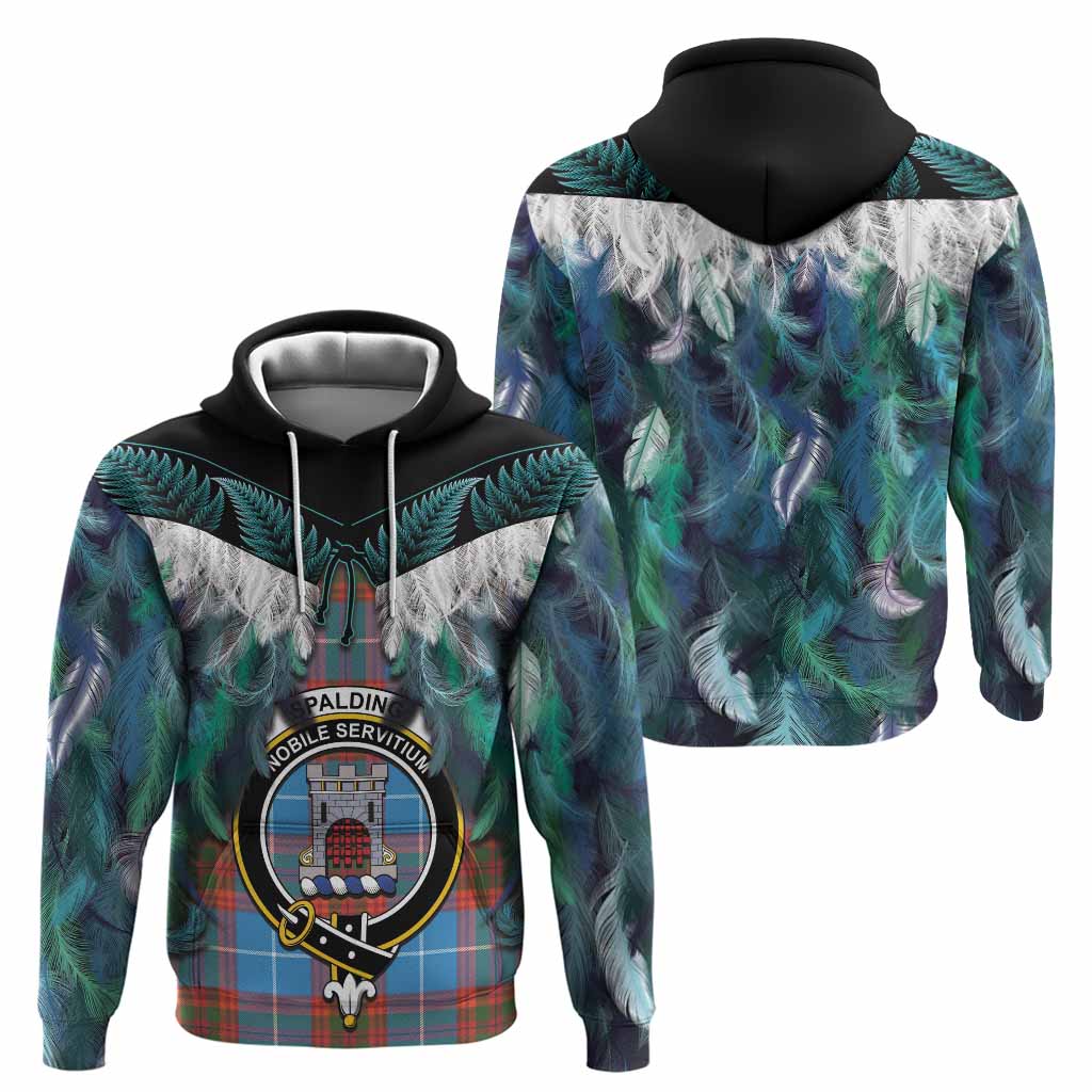 Spalding Tartan Crest Hoodie New Zealand Maori Korowai Cloak