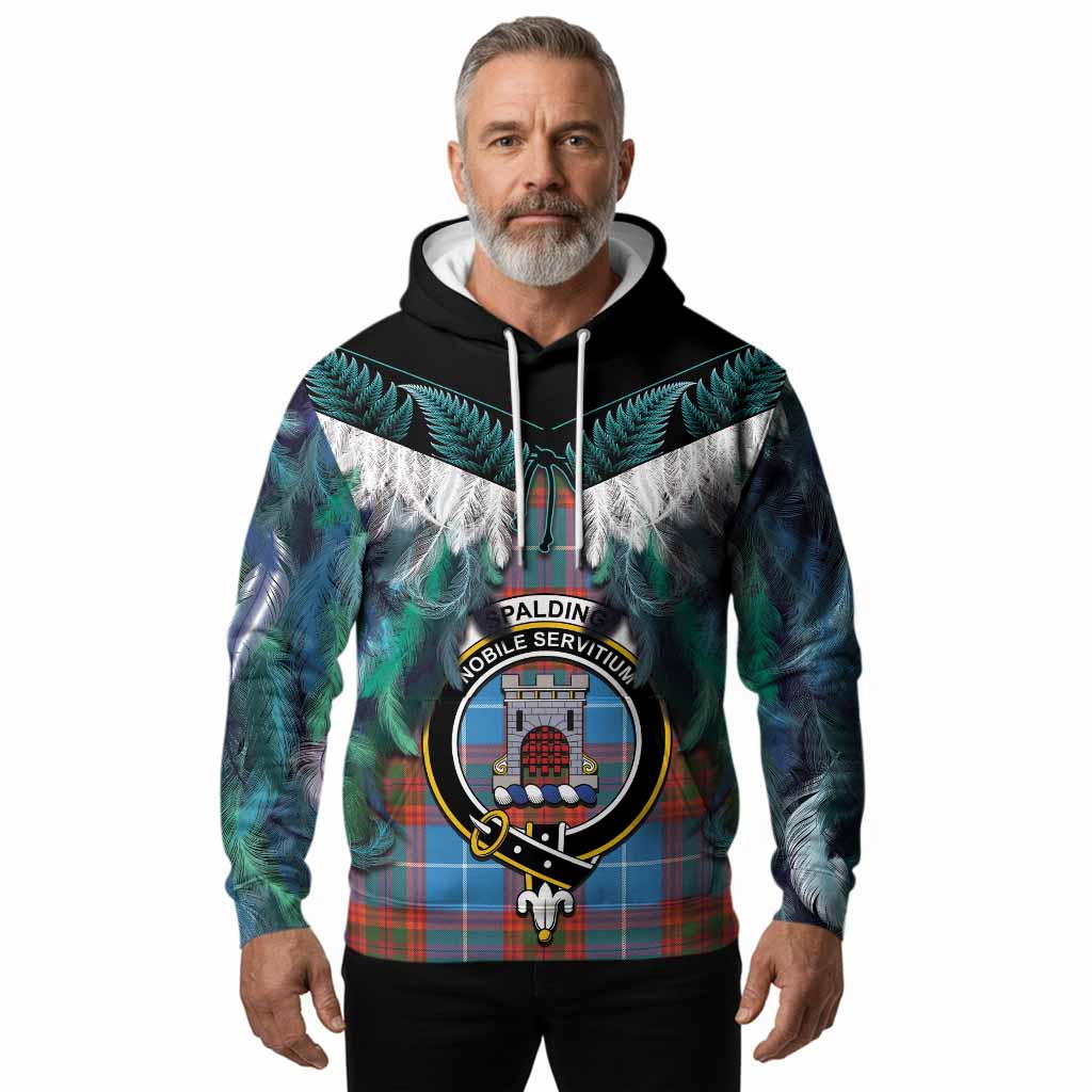 Spalding Tartan Crest Hoodie New Zealand Maori Korowai Cloak
