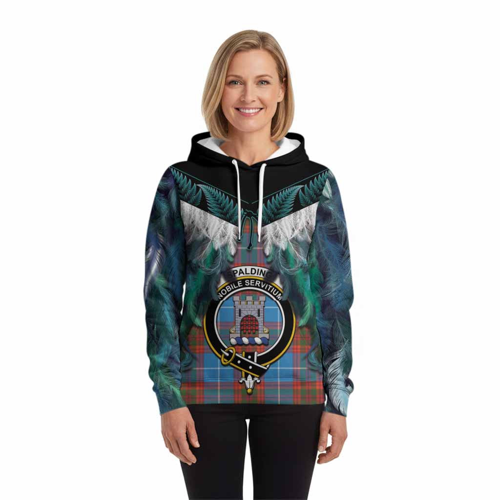 Spalding Tartan Crest Hoodie New Zealand Maori Korowai Cloak