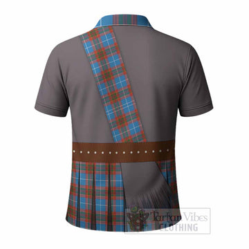 Spalding Tartan Crest Polo Shirt Kilt Costume Style