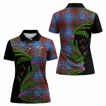 Spalding Tartan Crest Women Polo Shirt Scottish Thistle Pride Heritage Art
