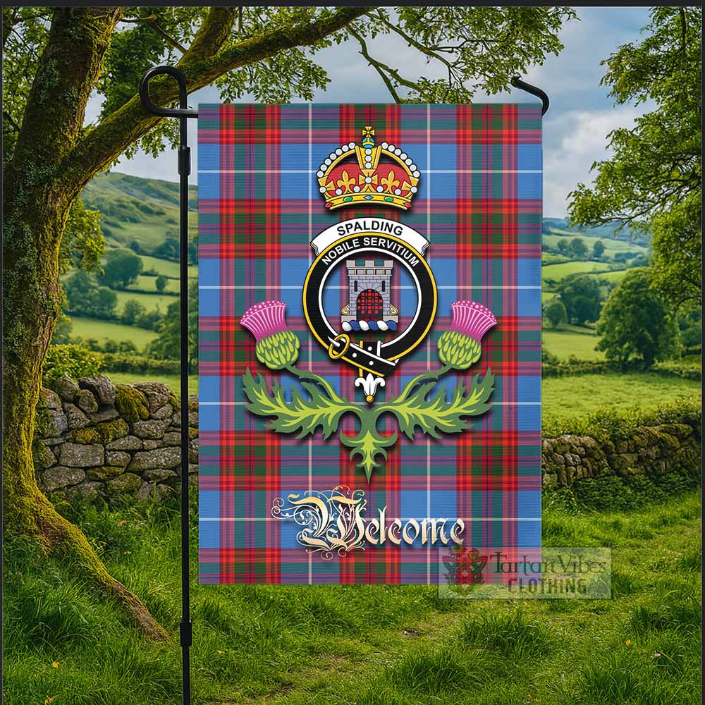 Spalding Tartan Family Crest Garden Flag Royal Thistle Welcome Style - Tartan Vibes Clothing