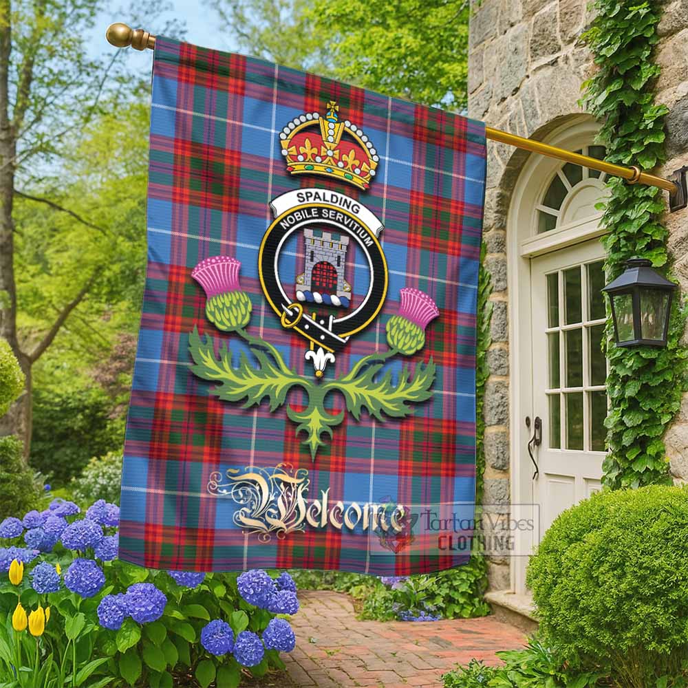 Spalding Tartan Family Crest Garden Flag Royal Thistle Welcome Style - Tartan Vibes Clothing