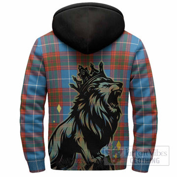 Spalding Tartan Family Crest Sherpa Hoodie Crowned Lion Roaring