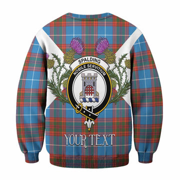 Spalding Tartan Family Crest Sweatshirt Scottish Burns Night Thistle Floral