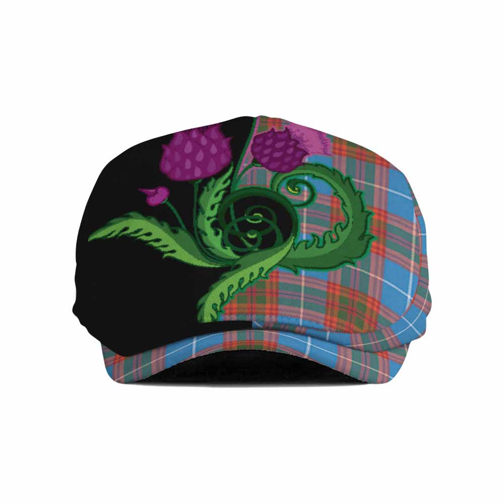 Spalding Tartan Flat Cap, Jeff Cap Traditional Scottish Thistle