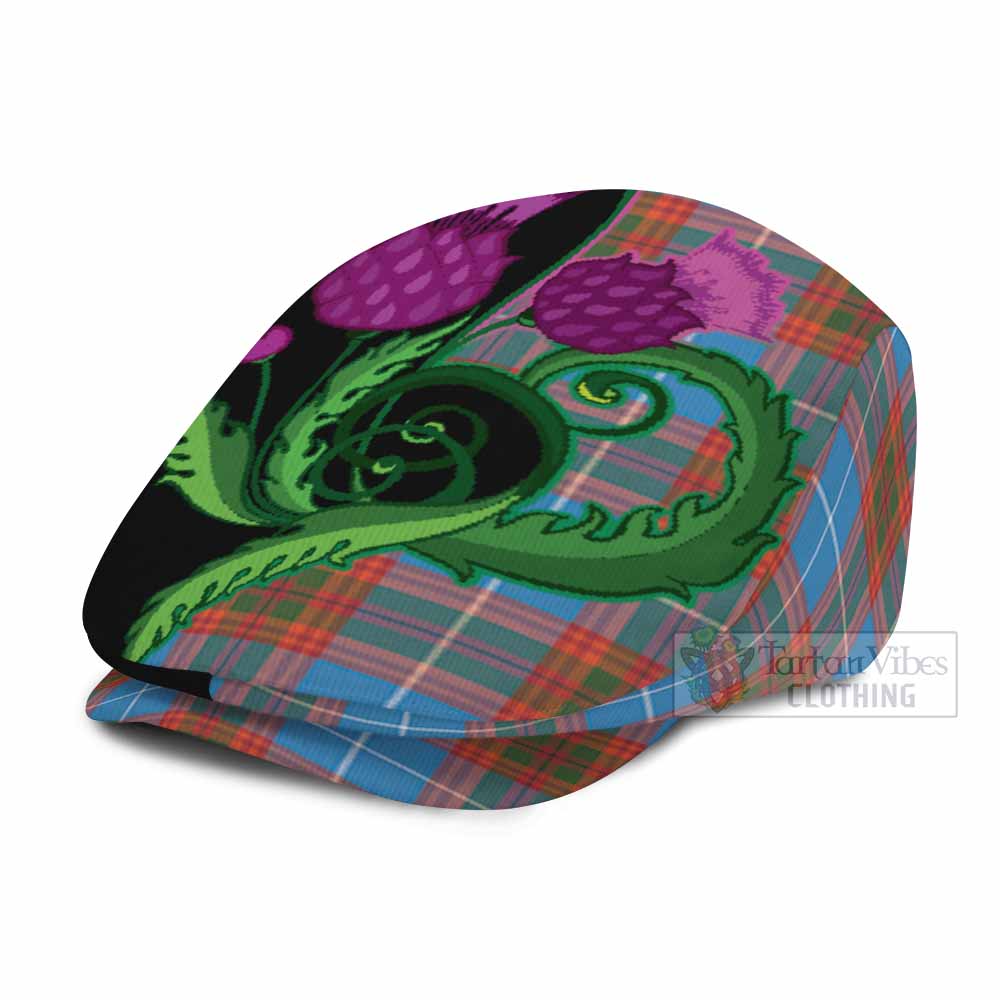 Spalding Tartan Flat Cap, Jeff Cap Traditional Scottish Thistle