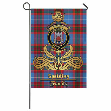Spalding Tartan Garden Flag with Highland Thistle Cherish Family Crest Style