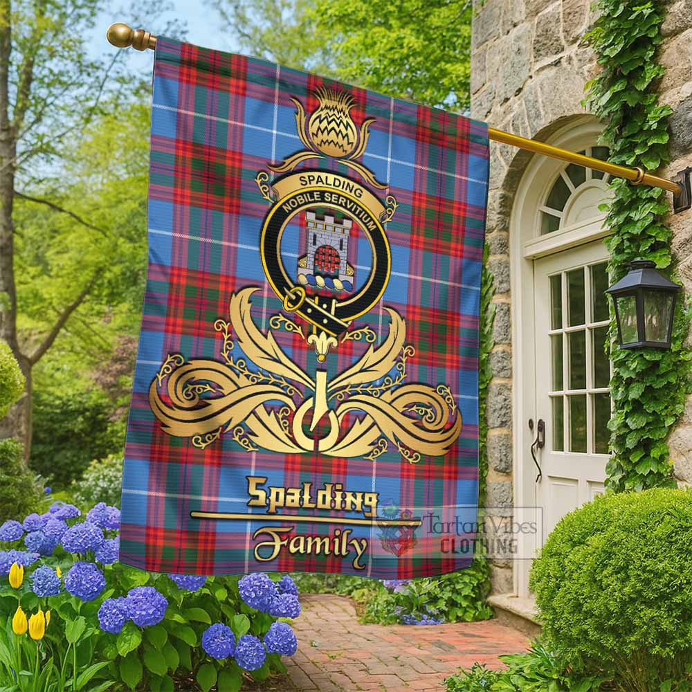 Spalding Tartan Garden Flag with Highland Thistle Cherish Family Crest Style - Tartan Vibes Clothing