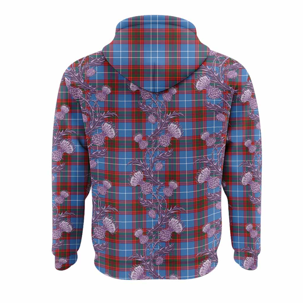 Spalding Tartan Hoodie Seamless Scottish Thistle Flowers