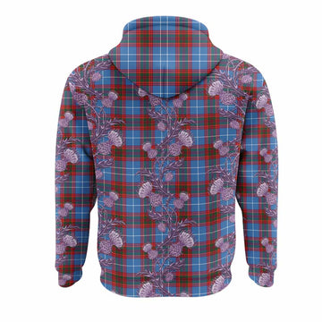 Spalding Tartan Hoodie Seamless Scottish Thistle Flowers