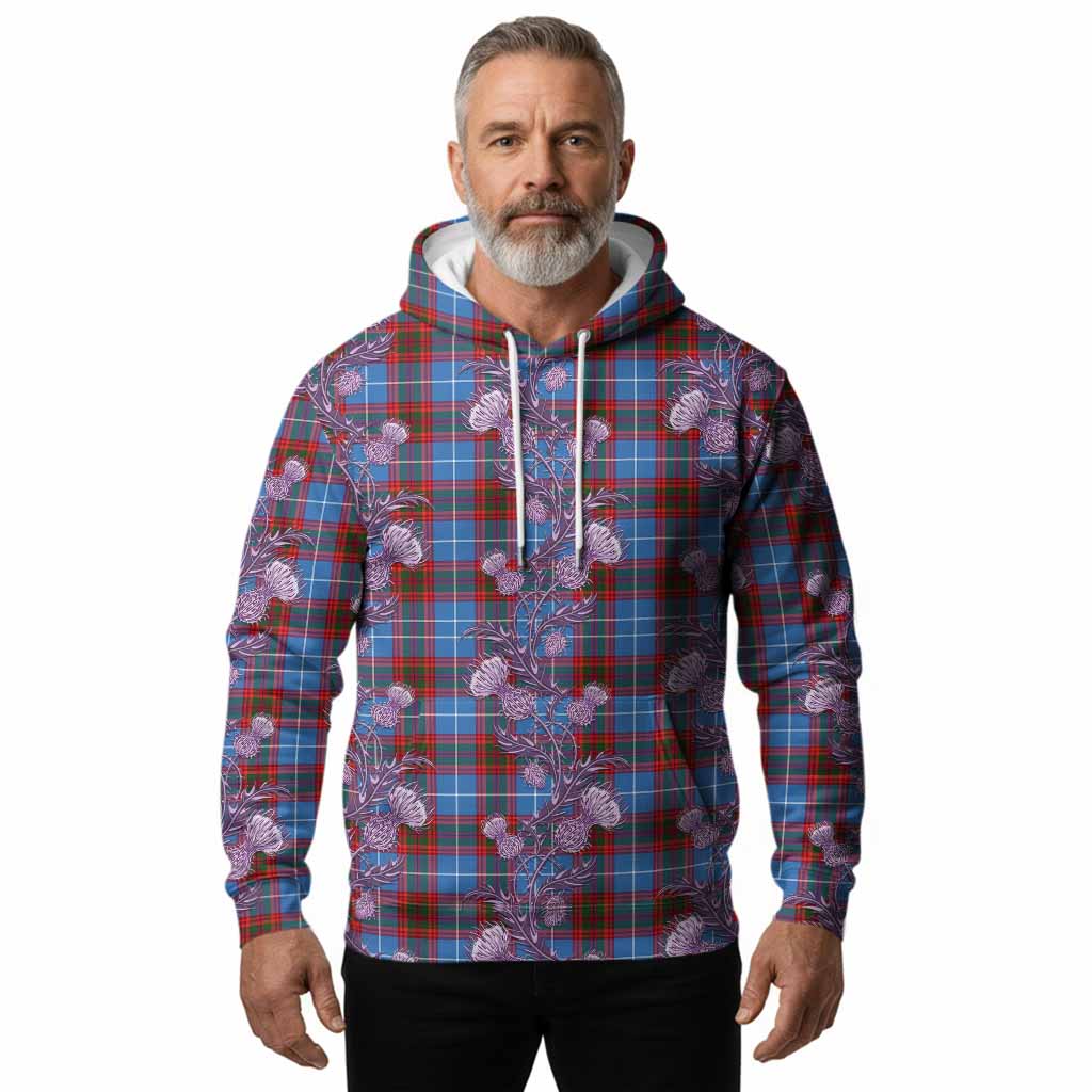 Spalding Tartan Hoodie Seamless Scottish Thistle Flowers