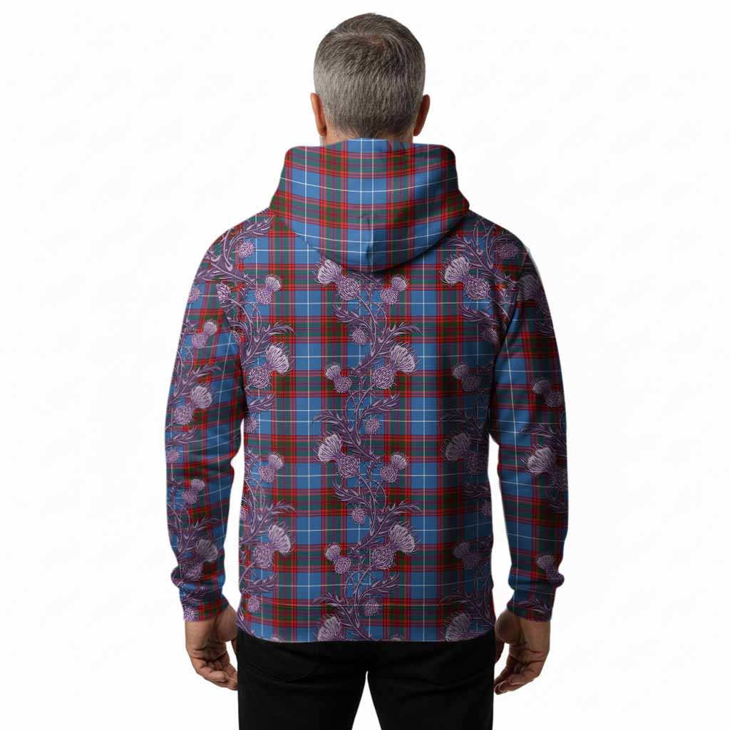 Spalding Tartan Hoodie Seamless Scottish Thistle Flowers