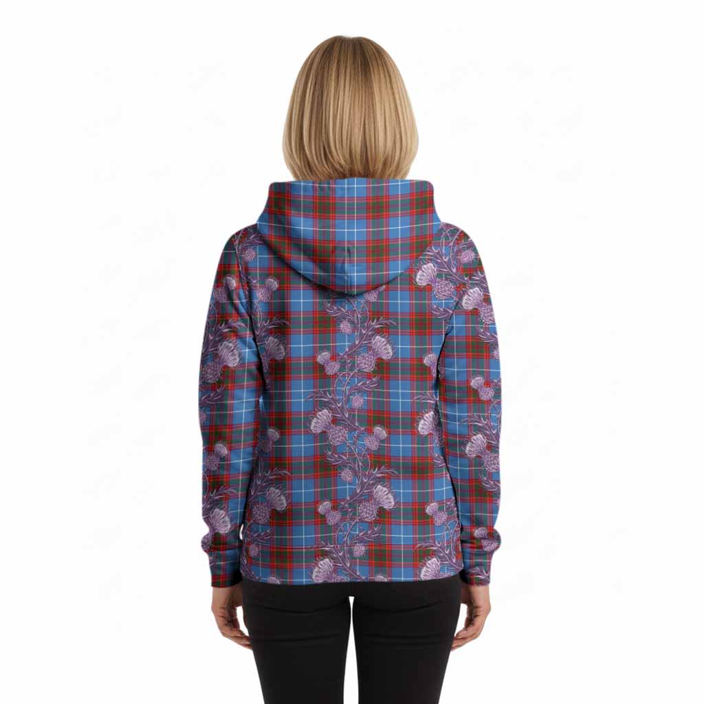 Spalding Tartan Hoodie Seamless Scottish Thistle Flowers