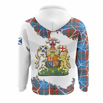 Spalding Tartan Hoodie with Family Crest and Lion Rampant Grunge Style