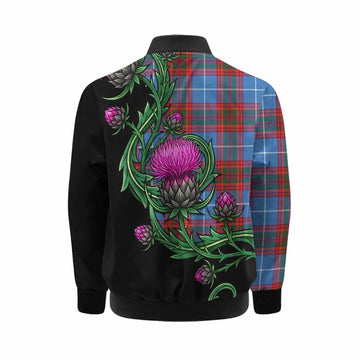 Spalding Tartan Kid Bomber Jacket Resilient Scottish Thistle Kid - Tartan Vibes Clothing