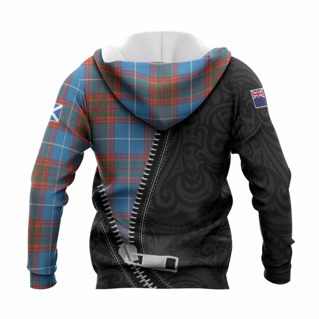 Spalding Tartan Knitted Hoodie New Zealand Pattern Unique Zipper Stylized