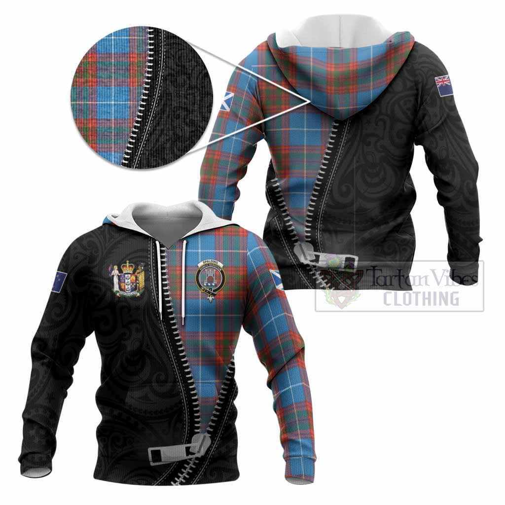 Spalding Tartan Knitted Hoodie New Zealand Pattern Unique Zipper Stylized
