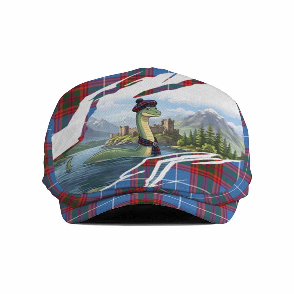 Spalding Tartan Loch Ness Monster Scottish Heritage Art Flat Cap, Jeff Cap
