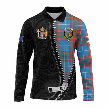 Spalding Tartan Long Sleeve Polo Shirt New Zealand Pattern Unique Zipper Stylized