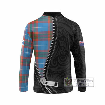 Spalding Tartan Long Sleeve Polo Shirt New Zealand Pattern Unique Zipper Stylized