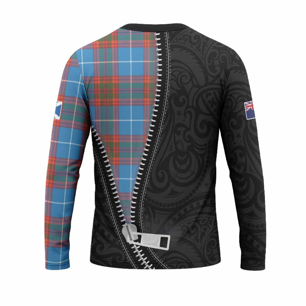 Spalding Tartan Long Sleeve T-Shirt New Zealand Pattern Unique Zipper Stylized