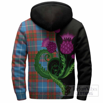 Spalding Tartan Sherpa Hoodie Traditional Scottish Thistle