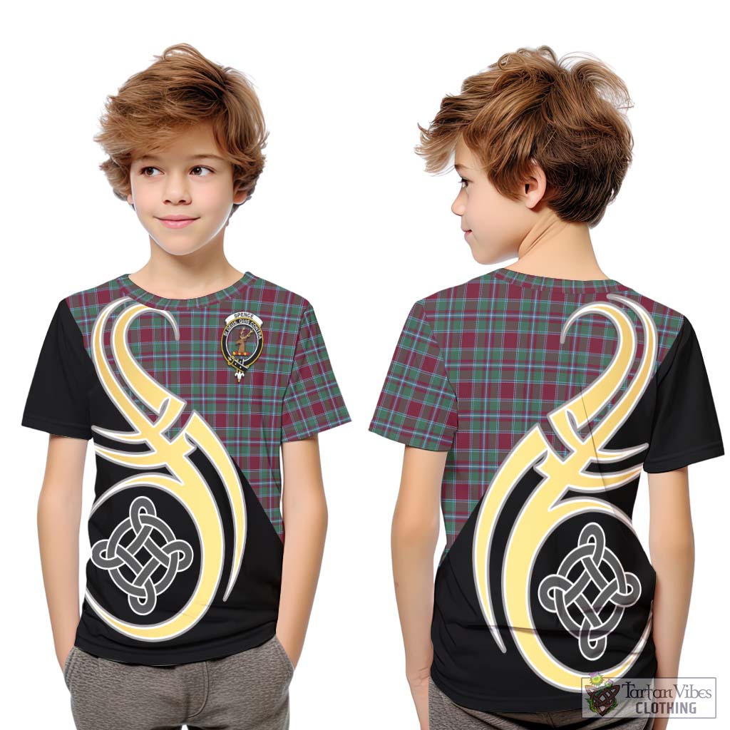 Spence Tartan Kid T-Shirt with Family Crest and Celtic Symbol Style Youth XL Size14 - Tartan Vibes Clothing