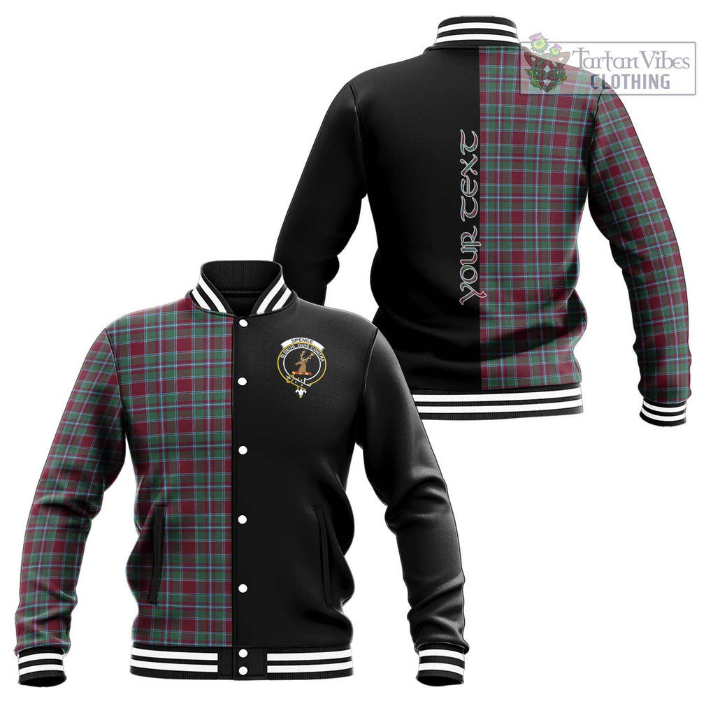 Spence Tartan Baseball Jacket with Family Crest and Half Of Me Style Unisex - Tartan Vibes Clothing