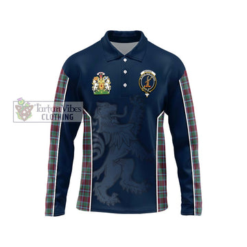 Spence Tartan Long Sleeve Polo Shirt with Family Crest and Lion Rampant Vibes Sport Style Unisex - Tartan Vibes Clothing