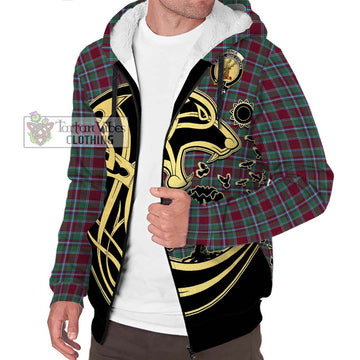 Spence Tartan Sherpa Hoodie with Family Crest Celtic Wolf Style Unisex S - Tartan Vibes Clothing