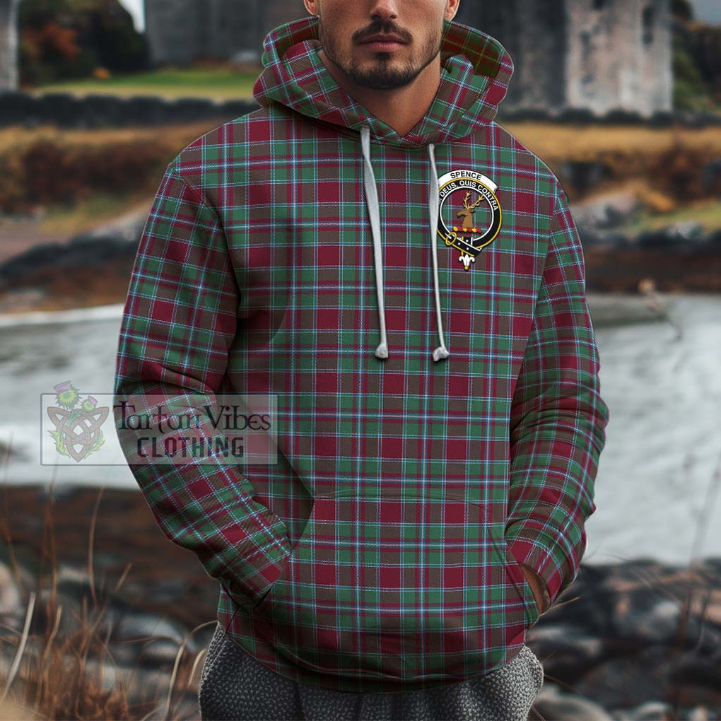 Spence Tartan Cotton Hoodie with Family Crest Zip Hoodie - Tartan Vibes Clothing