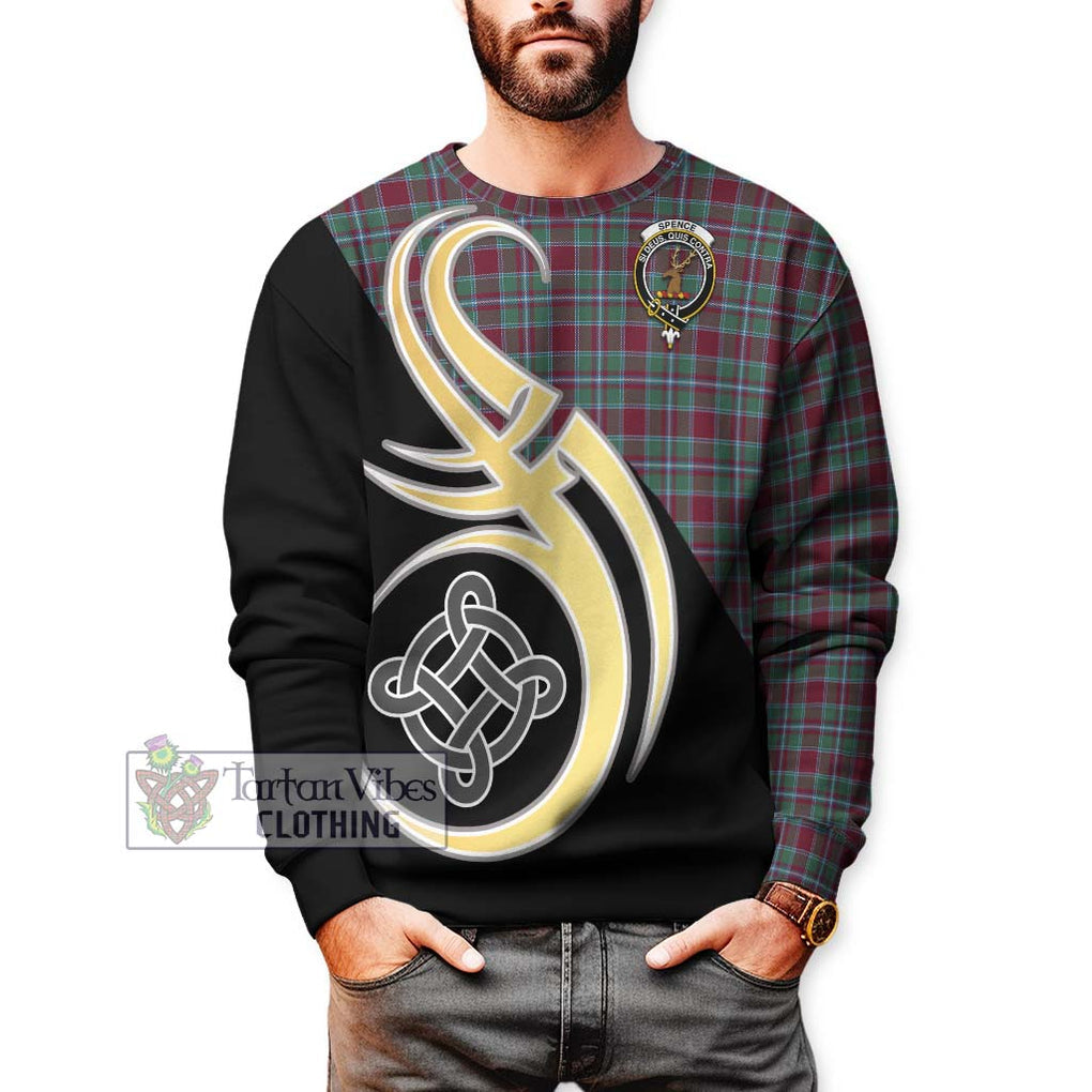 Spence Tartan Sweatshirt with Family Crest and Celtic Symbol Style Unisex - Tartan Vibes Clothing