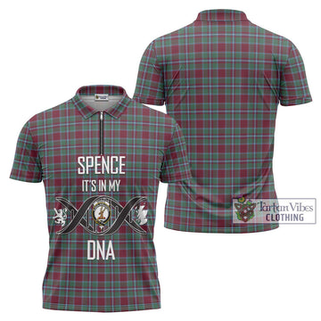 Spence Tartan Zipper Polo Shirt with Family Crest DNA In Me Style Unisex - Tartan Vibes Clothing