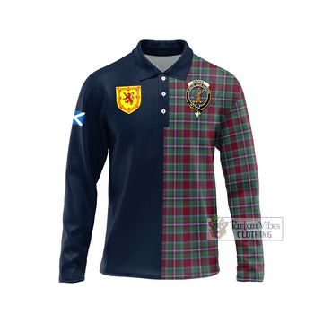 Spence (Spens) Tartan Long Sleeve Polo Shirt Alba with Scottish Lion Royal Arm Half Style Unisex - Tartan Vibes Clothing