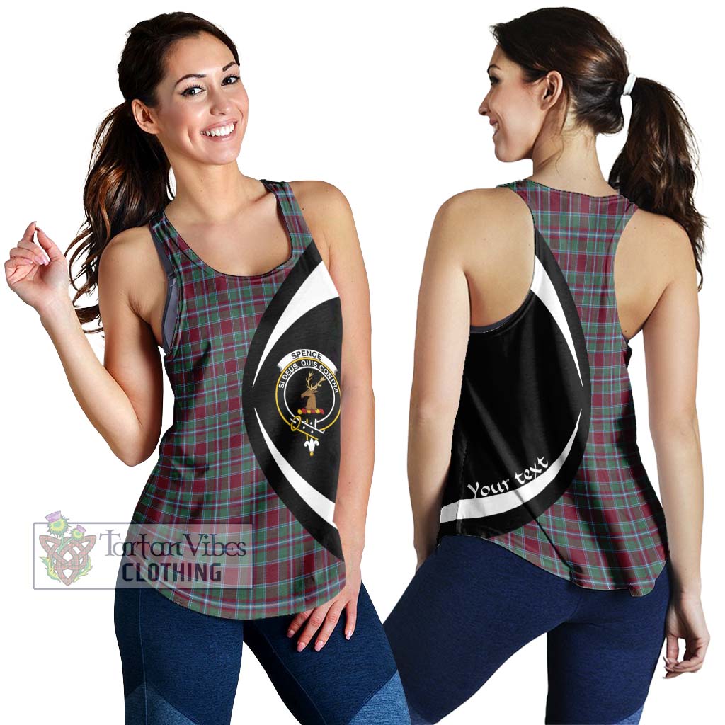Spence Tartan Women's Racerback Tanks with Family Crest Circle Style 4XL - Tartan Vibes Clothing