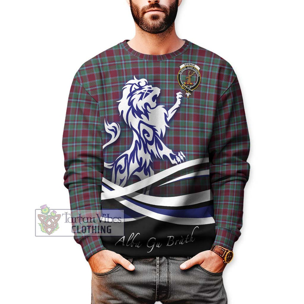 Spence Tartan Sweatshirt with Alba Gu Brath Regal Lion Emblem Unisex - Tartan Vibes Clothing