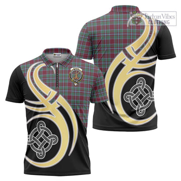 Spence Tartan Zipper Polo Shirt with Family Crest and Celtic Symbol Style Unisex - Tartan Vibes Clothing