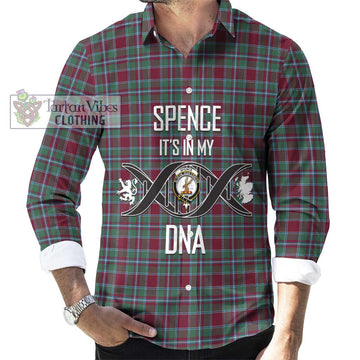 Spence Tartan Long Sleeve Button Shirt with Family Crest DNA In Me Style Men's Shirt S - Tartanvibesclothing Shop